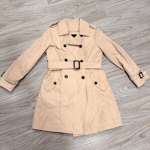 Talbots Tan Double-Breasted Trench Coat